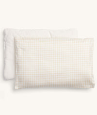 Organic Toddler Pillow and Case Caramel Grid